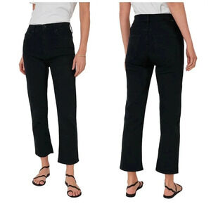 NWOT $218 MOTHER Denim High Waisted Rider Ankle Flared Cropped Jeans